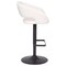 Emma and Oliver Shae Contemporary Upholstered Adjustable Height Barstool with Rounded, Cutout Mid-Back and Pedestal Base
